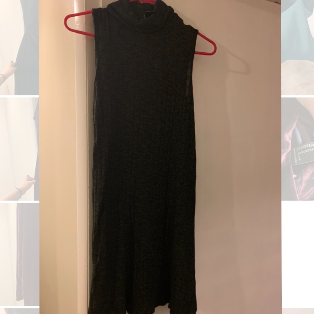 Forever 21 Green High Neck Sleeveless Dress